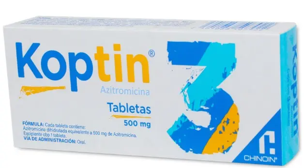 KOPTIN 3 TAB 500 MG AZITROMICINA ANTIBIÓTICO 