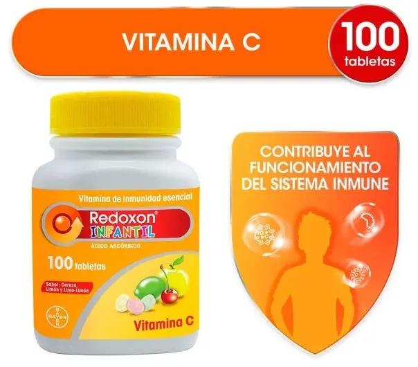 REDOXON INFANTIL 100 TABLETAS ACIDO ASCORBICO 100 MG MASTICABLES VITAMINA C