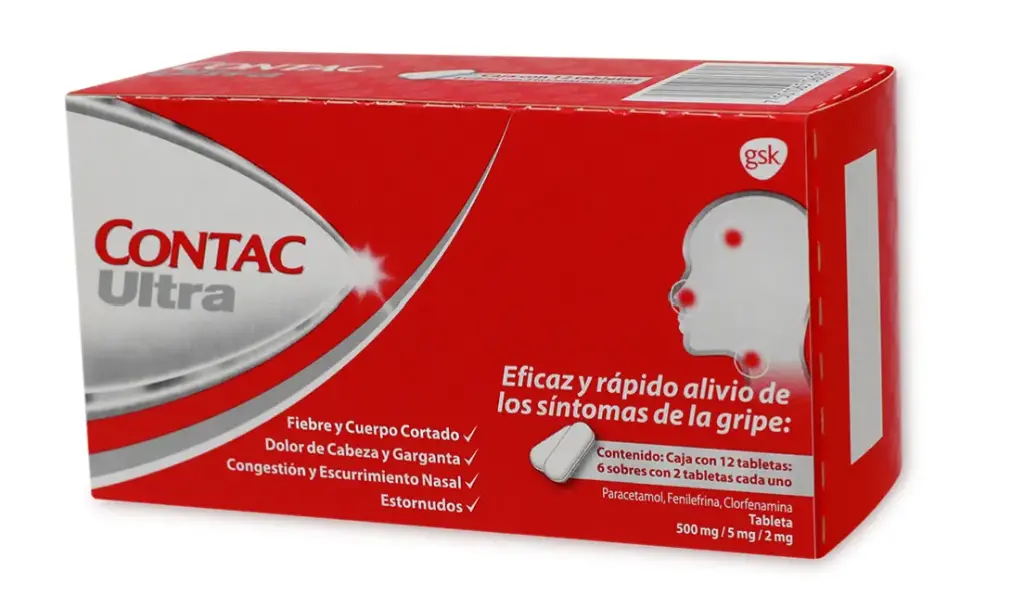 CONTAC ULTRA 12 CAP 500/5/2 MG PARACETAMOL;CLORHIDRATO DE FENILEFRINA;CLORFENAMINA ANTIGRIPAL