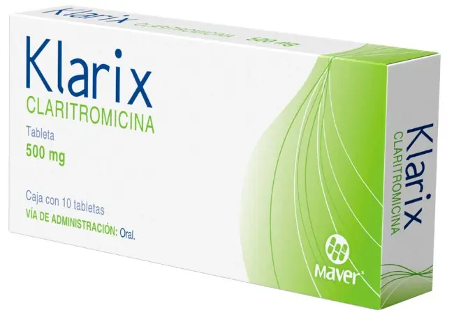 KLARIX 10 TAB 500 MG CLARITROMICINA ANTIBIÓTICO