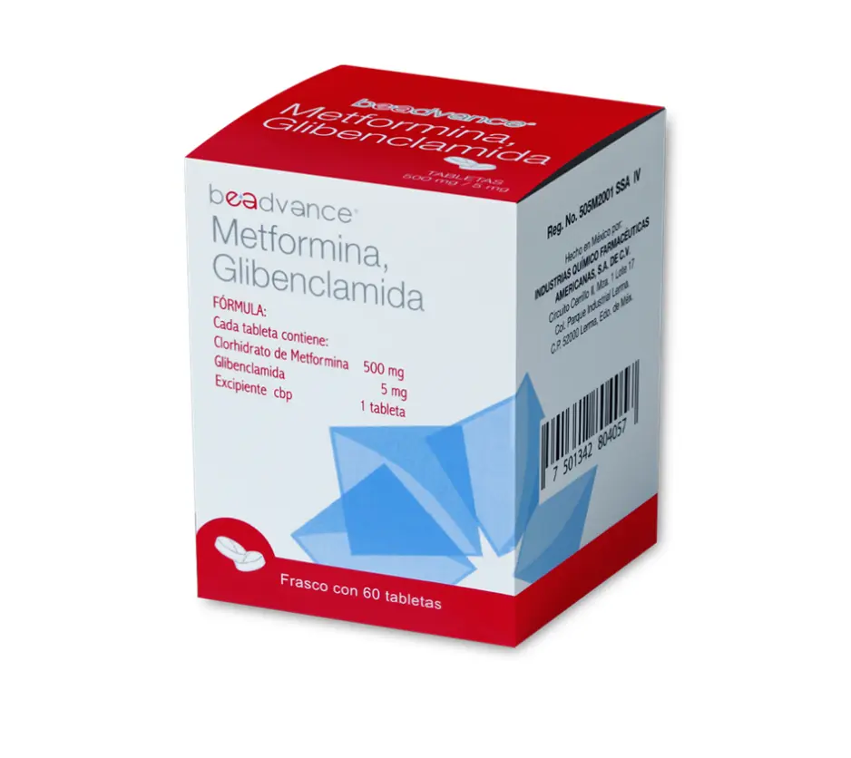 METFORMINA GLIBENCLAMIDA 60 TAB 500/5MG METFORMINA;GLIBENCLAMIDA ANTIDIABÉTICO