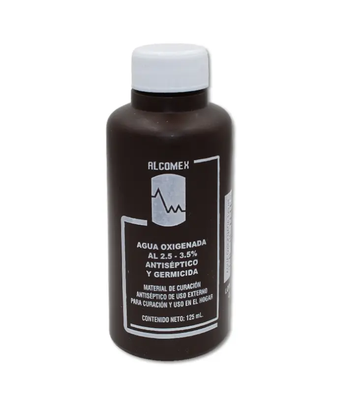 AGUA OXIGENADA ALCOMEX 125 ML PEROXIDO DE HIDROGENO ANTISÉPTICO