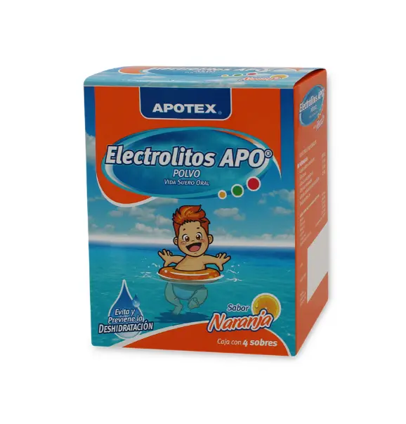 Electrolitos APO Polvo Vida Suero Oral sabor Naranja