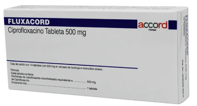 FLUXACORD CIPROFLOXACINO 500MG 14 TABLETAS