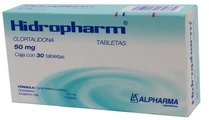 HIDROPHARM 30 TAB 50 MG CLORTALIDONA DIURÉTICO