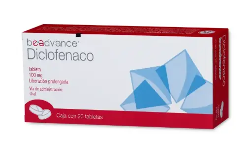 DICLOFENACO 100 MG LIBERACIÓN PROLONGADA 20 TABLETAS BEADVANCE