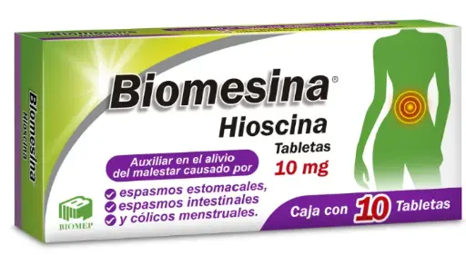 BIOMESINA HIOSCINA 10 MG  10 TABLETAS