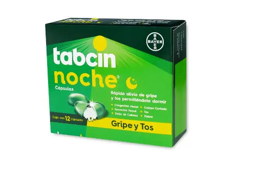 TABCIN NOCHE 12 CAP 250/10/5 MG PARACETAMOL;DOXILAMINA;PSEUDOEFEDRINA ANALGÉSICO/ANTIPIRÉTICO