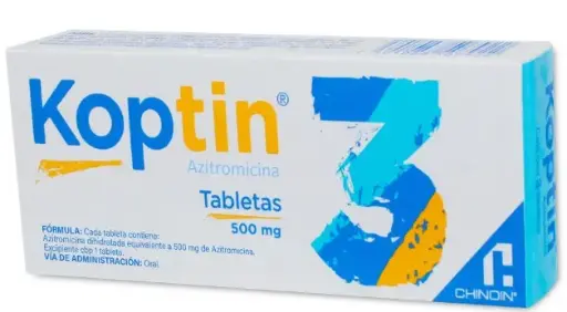KOPTIN 3 TAB 500 MG AZITROMICINA ANTIBIÓTICO 