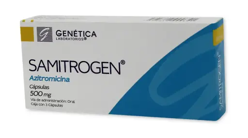 SAMITROGEN 3 CAPS 500 MG AZITROMICINA ANTIBIÓTICO