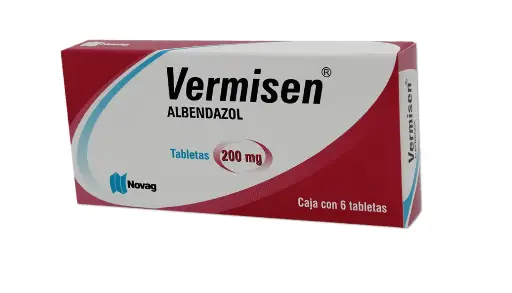 VERMISEN 6 TAB 200 MG ALBENDAZOL ANTIPARASITARIO