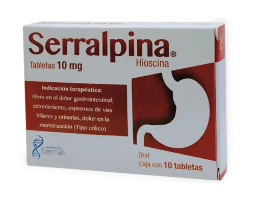 SERRALPINA 10 TAB 10 MG BUTILHIOSCINA ANTIESPASMÓDICO