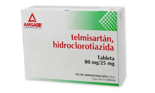TELMISA/HIDRO 14 TAB 80MG/25MG TELMISARTAN;HIDROCLOROTIAZIDA ANTIHIPERTENSIVO