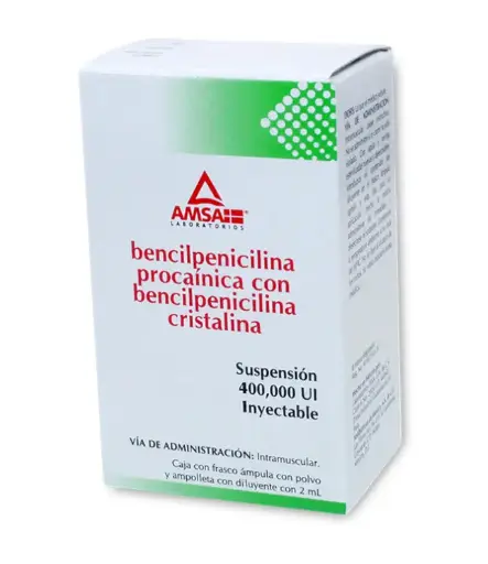 [ANTIBIOTICO] BENCILPENICILINA 1 FA 400,000 UI / 2 ML BENCILPENICILINA PROCAINICA;BENCILPENICILINA CRISTALINA ANTIBIÓTICO