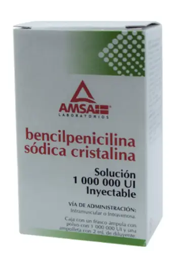 [ANTIBIOTICO] BENCILPENICILINA SODICA CRISTALINA 1 FA 1,000,000U/2 ML BENCILPENICILINA ANTIBIÓTICO P.L.