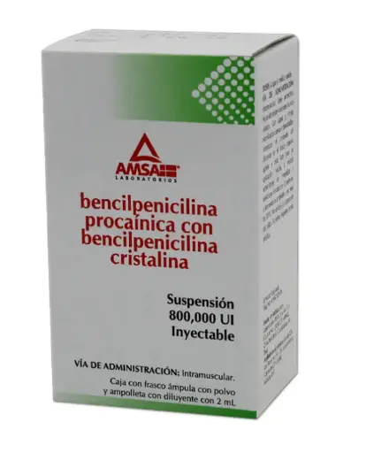 BENCILPENICILINA 1 FA 800,000 UI / 2ML UI BENCILPENICILINA CRISTALINA;BENCILPENICILINA PROCAINICA ANTIBIÓTICO