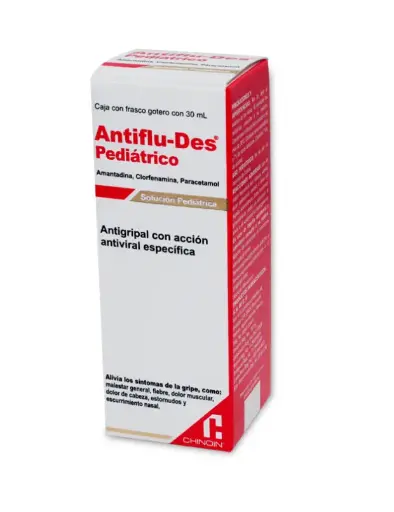 ANTIFLU DES PED 1 SOL 2.50/.10/15 G/30ML AMANTADINA;CLORFENAMINA;PARACETAMOL ANTIGRIPAL