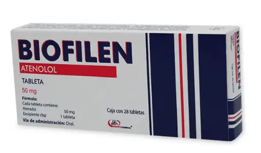 BIOFILEN 28 TAB 50 MG ATENOLOL ANTIHIPERTENSIVO / ANGINA DE PECHO