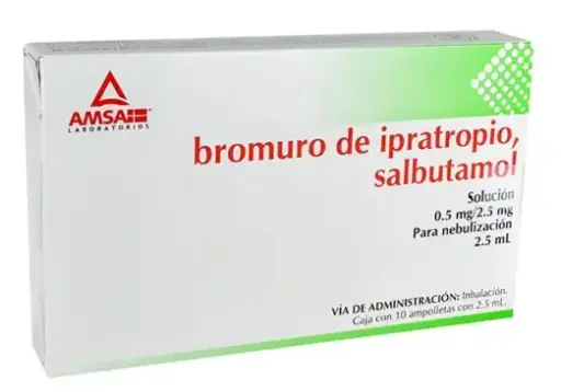 IPRATROPIO/SALBU 10 AMP .5/2.5 MG 2.5 ML BROMURO DE IPRATROPIO;SALBUTAMOL BRONCODILATADOR