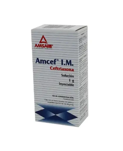 AMCEF I.M. 1 FA 1G/3.5 ML CEFTRIAXONA ANTIBIÓTICO