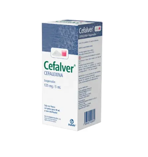 CEFALVER 1 SUSP 125MG/5/90 ML CEFALEXINA ANTIBIÓTICO