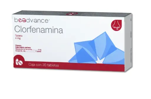 CLORFENAMINA 20 TAB 4 MG CLORFENAMINA ANTIHISTAMÍNICO 