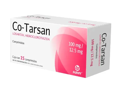 CO-TARSAN 15 COMP 100/12.50 MG HIDROCLOROTIAZIDA;LOSARTAN ANTIHIPERTENSIVO
