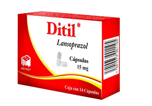 DITIL 14 CAPS 15 MG LANSOPRAZOL TRATAMIENTO PARA LA ÚLCERA GASTRÍCA