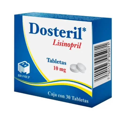 DOSTERIL 30 TAB 10 MG LISINOPRIL ANTIHIPERTENSIVO