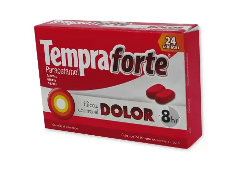 TEMPRA FORTE 24 TAB 650 MG PARACETAMOL ANALGÉSICO/ANTIPIRÉTICO