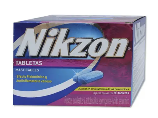 NIKZON 90 TAB 40/20/8.3 MG RUSCUS ACULEATUS;LACTOBACILLUS SPOROGENES;ACIDO ASCORBICO HEMORREOLOGICO