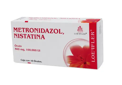 METRONIDA, NISTA 10 OVS 500MG/100,000 UI METRONIDAZOL;NISTATINA ANTIPARASITARIO