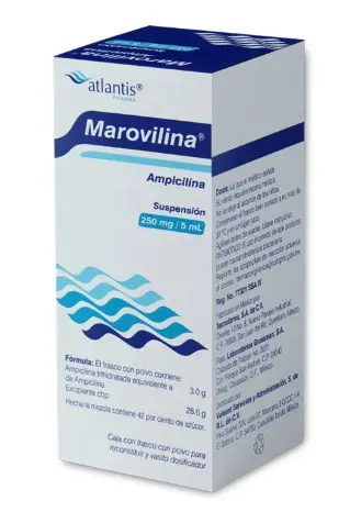 MAROVILINA 1 SUSP 250MG/5 60 ML AMPICILINA ANTIBIÓTICO