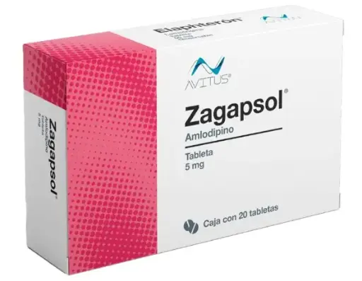 ZAGAPSOL 20 TAB 5 MG AMLODIPINO ANTIHIPERTENSIVO
