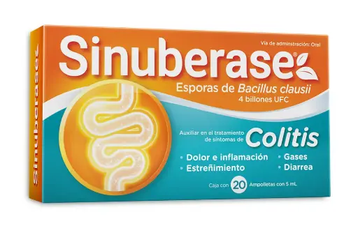 SINUBERASE 20 AMPOLLETAS 4BILL UFC LACTOBACILLUS SPOROGENES RESTAURACIÓN FLORA INTESTINAL