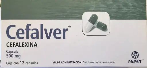 CEFALVER 12 CAPS 500 MG CEFALEXINA ANTIBIÓTICO