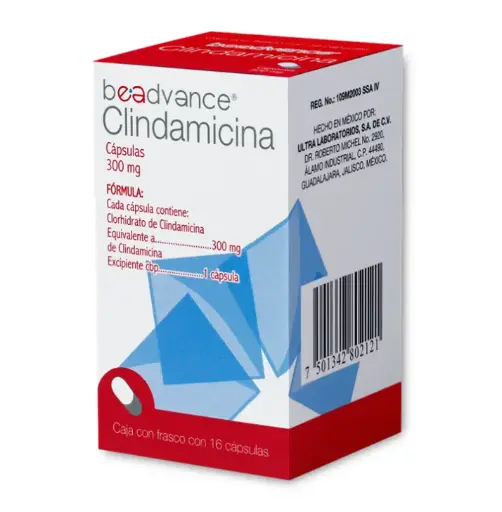 [*Este medicamento requiere receta] CLINDAMICINA 16 CAPS 300 MG CLINDAMICINA ANTIBIÓTICO