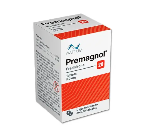 PREMAGNOL 1 FCO 20 TAB 5 MG PREDNISONA ANTIINFLAMATORIO ESTEROIDEO