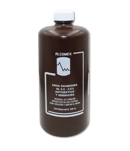 AGUA OXIGENADA ALCOMEX 500 ML PEROXIDO DE HIDROGENO ANTISÉPTICO