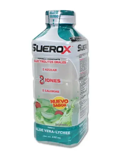 SUEROX ADULTO 8 IONES ALOE LICHEE 630ML CLORURO;POTASIO;SODIO;MAGNESIO;CALCIO;VITAMINA C;ZINC;AZUCAR SOLUCION REHIDRATANTE