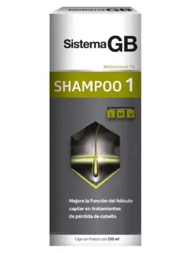 SISTEMA GB 1 SHAMPOO 1% 230 ML KETOCONAZOL TRATAMIENTO DE LA CALVICIE