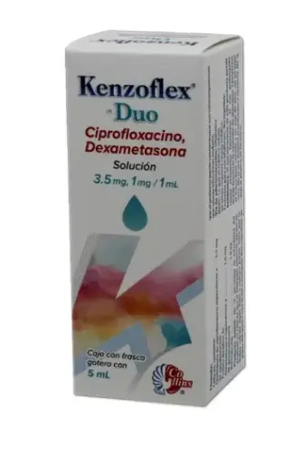 KENZOFLEX DUO 1 SOL 3.5/1 MG/1/5 ML CIPROFLOXACINO;DEXAMETASONA ANTIBIÓTICO P.