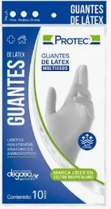 GUANTES MULTIUSOS DE LÁTEX PROTEC (GRANDES) 10 PZAS 