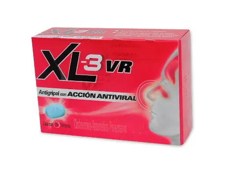XL-3 VR 1 Tableta Antigripal Clorfenamina / Amantadina / Paracetamol 3 mg / 50 mg / 375 mg 