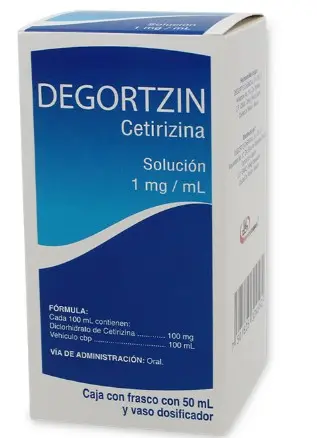 DEGORTZIN 1 SOL 100 MG/50 ML CETIRIZINA ANTIHISTAMÍNICO