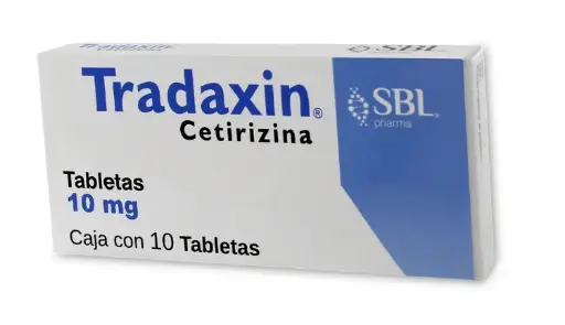 TRADAXIN 10MG CETIRIZINA CAJA C/10 TABS CETIRIZINA ANTIHISTAMÍNICO P.L.