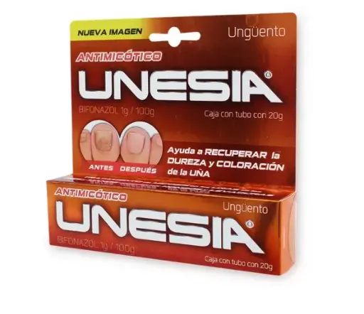 UNESIA UNGÜENTO ANTIMICÓTICO 1 PZA 20 G BIFONAZOL ANTIMICÓTICO