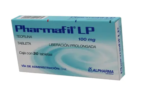PHARMAFIL LP 20 TAB 100 MG TEOFILINA BRONCODILATADOR 