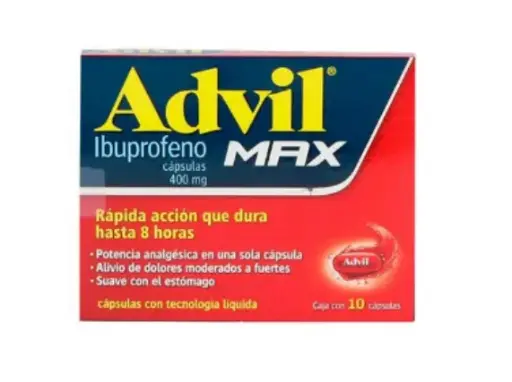 ADVIL IBUPROFENO 400 MG CAPSULA 10 CAPSULAS