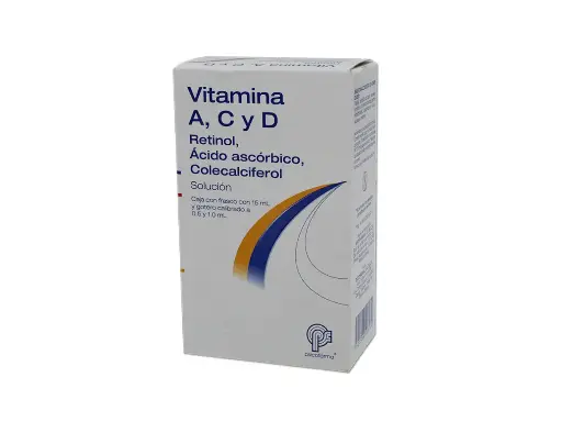 VITAMINA A, C, Y D RETINOL, ACIDO ASCORBICO, COLECALCIFEROL 5.28 MG/125 MG/1.8 MG 1 GOT 90/180 UI 15 ML